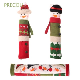 precoll 3pcs práctico refrigerador manija de puerta cubiertas decoraciones muñeco de nieve horno microondas manija cubre lindo navidad cocina lavavajillas protector