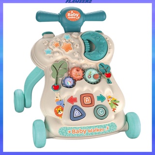 [FLAMEER2] Baby Push Walker Sit-to-Stand Interactive Learning Juguete Verde