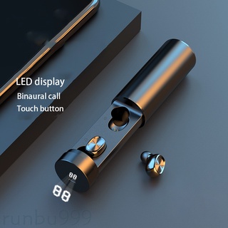 [Runbu999] Auriculares inalámbricos Bluetooth TWS True con micrófono incorporado LED pantalla Digital de energía auriculares con cancelación de ruido
