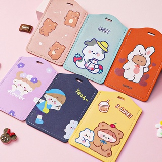northeast Credit Card ID Badge Holder Cute Cartoon PU Leather Bus Pass Case Cover Business Cards Case (8)