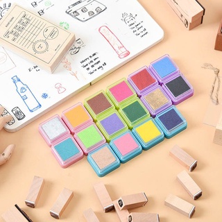 16 colores conjunto Mini Inkpad Craft aceite base DIY almohadillas de tinta esponja sello Scrapbooking (1)
