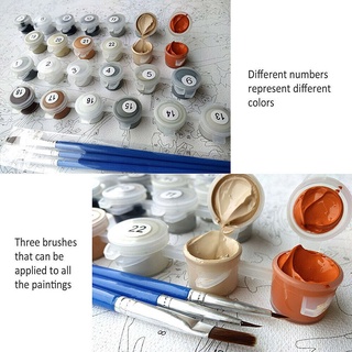 Diy Painting By Numbers Artist Kits de pintura con pinceles de lienzo 40x50cm ☆Gyxcadia