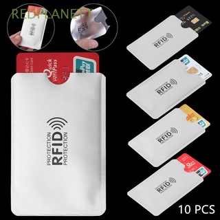 REDPLANETT 10Pcs Shield ID Bank Card Case Prevenir El Escaneo Titular De La Tarjeta Protector Funda Rfid Bloqueo De Aluminio Smart Anti Robo Cartera