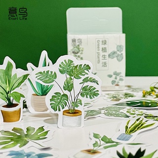 imoda46 hojas de pegatinas creativas de vida vegetal verde pegatinas de decoración de bricolaje