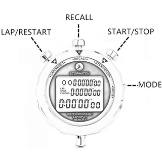 pursun cronómetro digital de metal reloj cronómetro de memoria con pantalla grande adecuado para coaches/competencia de carreras (8)