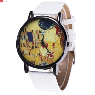 relojes con estampado retro reloj de cuarzo pulsera de cuero sintético relojes casuales para niños niñas parejas relojes