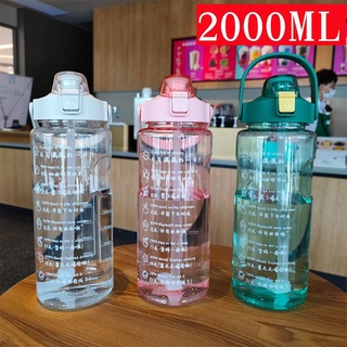 Wwax botella De agua De Plástico De gran capacidad Portátil De 2000ml Para estudiantes a la Moda De verano (7)