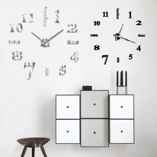 Reloj de pared diseño moderno DIY 3D Digital reloj de cuarzo grande espejo reloj de pared sala de estar único Nu (3)