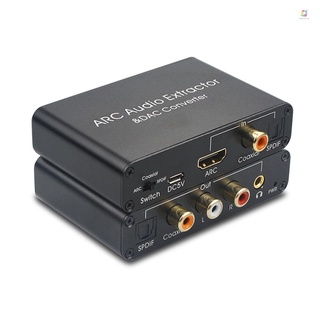 Adaptador De Audio De Arco De 192 Khz HD Extractor Digital A Analógico Convertidor DAC SPDIF Coaxial RCA 3.5 Mm Jack Salida
