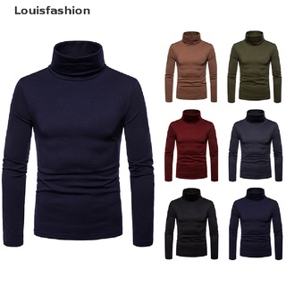 [louisfashion] Suéter de cuello alto de manga larga de algodón térmico para hombre/suéter de cuello alto de tortuga/caliente de invierno (8)