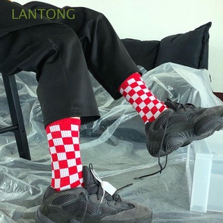 Calcetines De cuadros lantong deportivos De algodón/calcetines De Tubo medio para hombre/calcetines De cuadros/multicolores