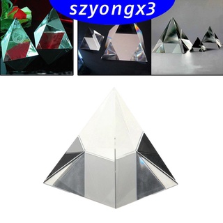 [HeatWave] Prisma de 90 mm pirámide de cristal cuadrangular artesanía estatua óptica DIY ciencia (8)
