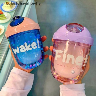 colorfulswallowfly paja de plástico botella de agua transparente jugo beber taza adecuada niños csf