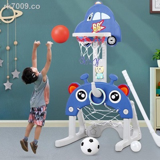 Estante de baloncesto para niños, interior para el hogar, puede levantar y lanzar marco azul para niños de 3 a 6 años, 1 pelota de portería de fútbol para bebés, juguetes