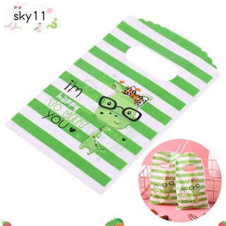 sky linda joyería bolsa de regalo 50 piezas de caramelo embalaje mini bolsa de plástico diy accesorio decoración de fiesta 9*15cm asas pequeñas