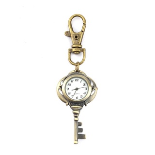 nueva moda antigua retro aleación en forma de llave colgante bolsillo reloj llavero