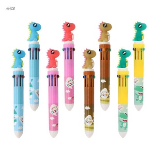 ange de dibujos animados dinosaurio 10 en 1 multicolor bolígrafo tipo push pluma papelería canetas material escolar