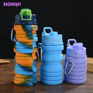 [kejimigri] botella de agua de silicona portátil plegable botella de viaje al aire libre Camping botella (8)