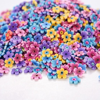 50 pzs espaciador de flores de arcilla polimérica mezcla de múltiples colores para hacer joyas accesorios DIY regalos de cumpleaños