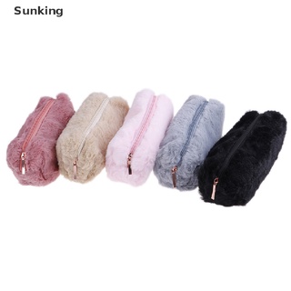 [Sunking] 1x chica linda felpa peluda esponjosa estuche de maquillaje bolsa de maquillaje monedero bolsa de almacenamiento
