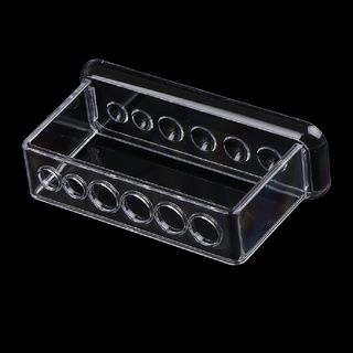 pwco plástico transparente tubo de prueba estante 6 agujeros soporte laboratorio prueba tubo soporte estante fad