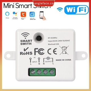 wifi mini interruptor inteligente tuya de un solo cable teléfono móvil controlador remoto rf/rf433 + wifi