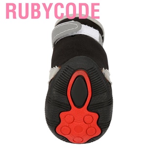 Rubycode invierno perro caliente zapatos antideslizante lluvia nieve mascota botines impermeables para pequeños perros grandes (negro)