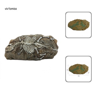 VO Resin Fossil Ornament Dinosaur Fossil Fish Tank Decoration Turtle Reptile Lizard Landscaping Cave for Fishbowl Stylish