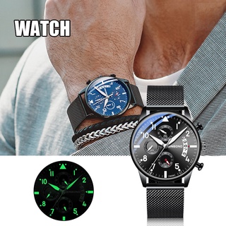 reloj de cuarzo para hombre con correa de acero blanco luminoso ultra-delgado tipo profundo impermeable moda reloj regalos para hombres