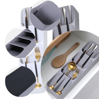 Cocina cubiertos bandeja de almacenamiento bloque titular cuchara tenedor separación organizador caja contenedor accesorios (3)