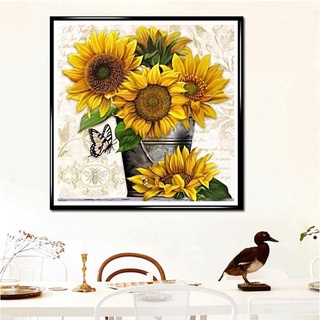 ☊Fou_sunflower broca completa diamante pintura bordado Kits de punto de cruz☊ (7)