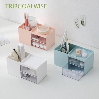 TRIBGOALWISE New Double-drawer Women Desktop Storage Box Fashion Organizer Boxes Jewelry Cosmetic Box Compartment/Multicolor