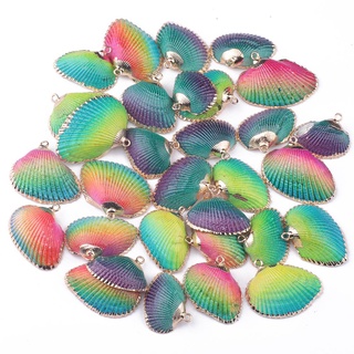 2pcs chapado en rosca conchas marinas para hacer joyas DIY moda collar y pulseras hallazgos hechos a mano colgantes