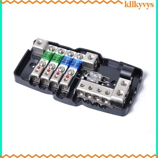 [kllkyvys] Led coche Audio estéreo distribución fusible bloque ANL portafusibles 0/4ga 4 vías caja de fusibles 30A 60A 80A para barco automotriz