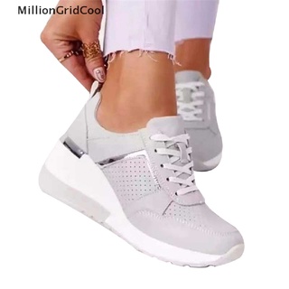 [MIGR] Women's Sneakers Lace Up Wedge Sports Shoes Casual Shoes Non-slip Shoes Platform Sneakers Tennis Shoes Hot Sale
