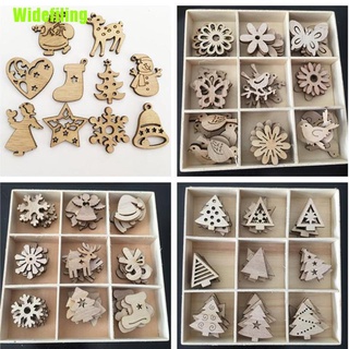 [K] 50 piezas de madera decoraciones navideñas adornos de árbol Santa Claus ciervo año nuevo