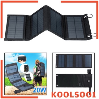 [Koolsoo1] Kit de Panel Solar plegable monocristalino de 20 w impermeable para acampar al aire libre (1)