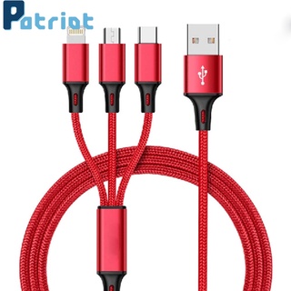 3 en 1 iphone Lightning USB Android Micro USB Type-C sincronización de datos Cables de carga