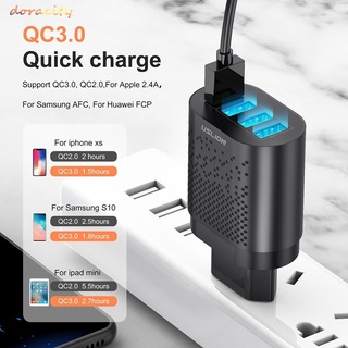 doracity Quick Charge Adapter 3.0 EU/US Plug USB Charger portable travel charger For Mobile Phone travel Wall Charger Carregamento estável Carregamento rápido Durável doracity