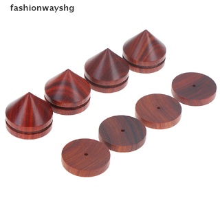 [fashionwayshg] 4 piezas de pie de aislamiento de palisandro, 23 mm/0,91" almohadillas de base de madera [caliente]