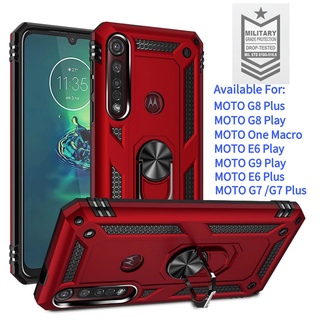 Motorola MOTO G8 G7 E6 Plus G9 Play One Macro Funda Para Teléfono Móvil Antiarañazos Cubierta De Anillo De Dedo Soporte Fundas Ajustables (1)