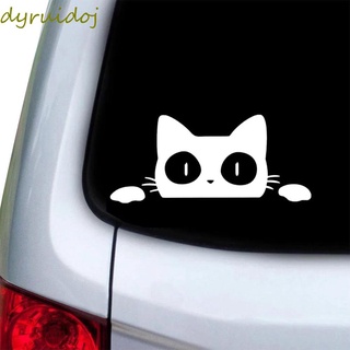 DYRUIDOJ divertido pegatinas negro/blanco coche estilo decoración calcomanía Universal lindo 14 cm x 6.2 cm dibujos animados Peeking gato pegatina/Multicolor