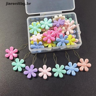 Jia 20/30 pzs enhebradores de agujas multicolores en forma de flor para coser.