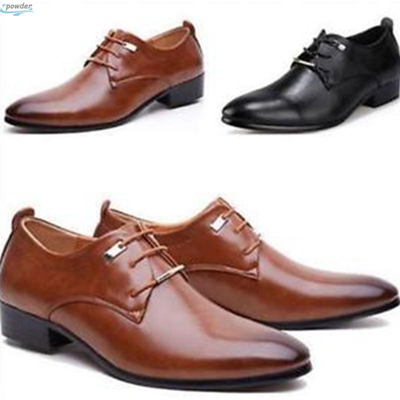Hombre Oxfords cuero cordones zapatos formales (6)