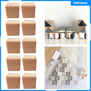 10 piezas de madera maciza natural bloques cuadrados de madera cubos de madera bloque piezas adornos para manualidades, carpintería diy proyectos suministros