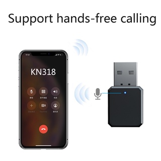 KN318 Bluetooth 5.1 Receptor De Audio De Doble Salida AUX USB Estéreo Coche Manos Libres Llamada KT (8)