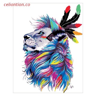 celio pintura para adultos y niños diy kits de pintura al óleo preimpreso lienzo color león
