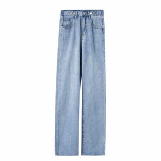 Spot S-5XL Jeans mujeres suelto Casual Retro Denim recto ancho pierna pantalones pantalones V13 (8)