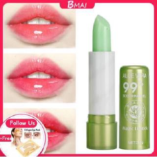 Bmai TopSale Aloe Vera hidratante cambio de Color bálsamo labial brillo lápiz labial herramienta de belleza (1)