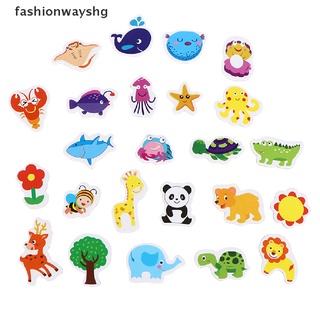 [fashionwayshg] 12pcs mezcla de animales del océano de madera imán de nevera creativo de dibujos animados 3d pegatinas juguetes [caliente]